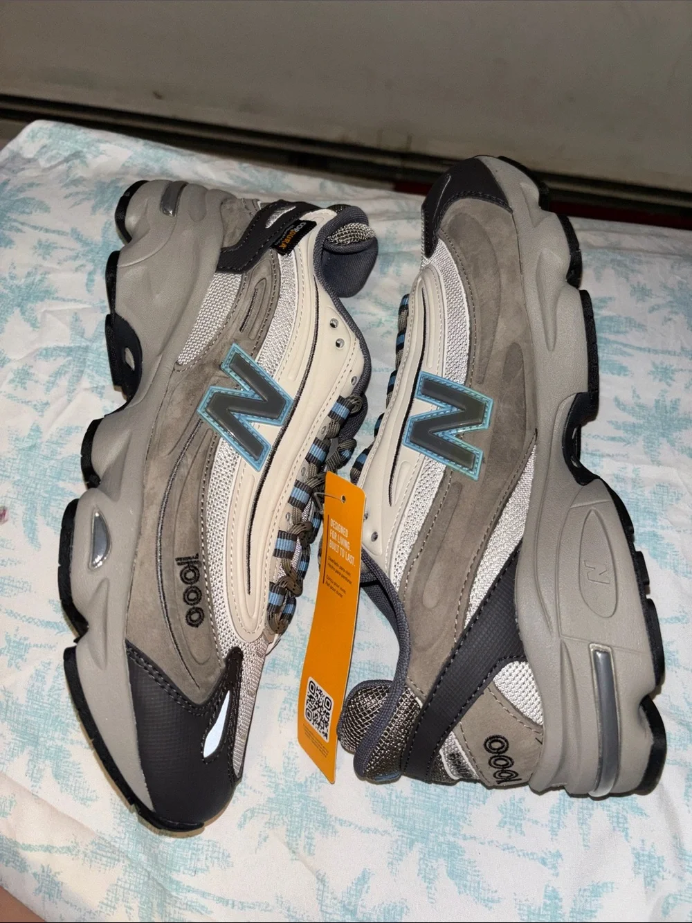 New Balance Men's 1906R Sneakers in Cream, Gray & Blue
